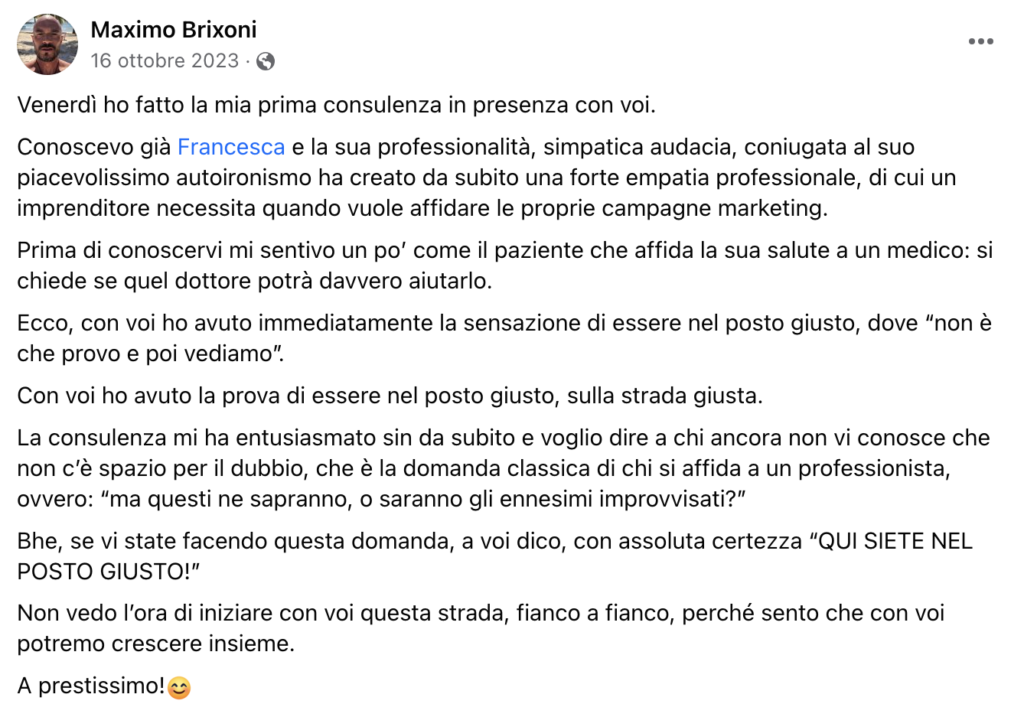 Testimonianza Massimo Brissoni